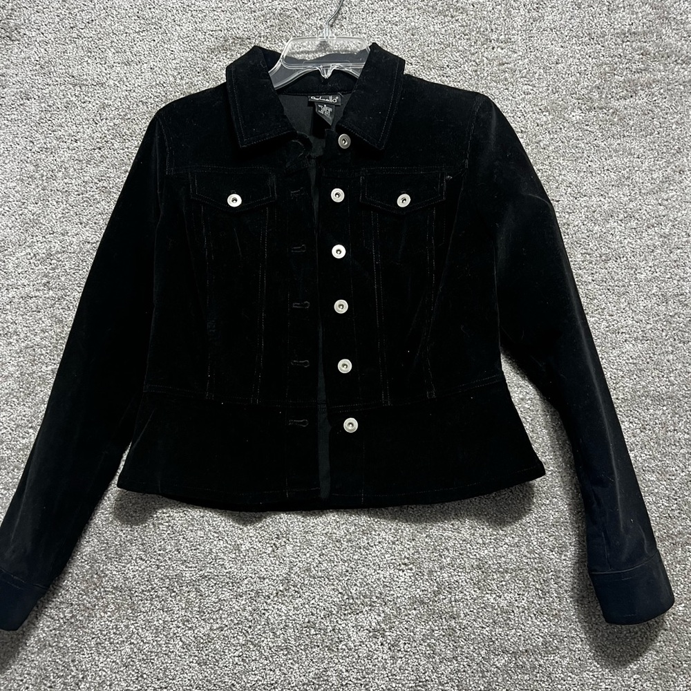Rafaella Woman’s Corduroy Black Button Front Jacket Coat Size 8